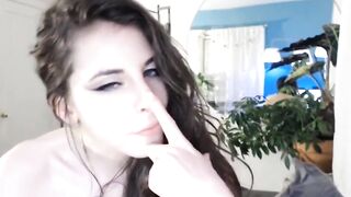 audrey boops her nose and shows us her buttplug