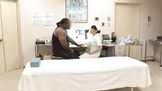 Big black man visits Ruka Kanae for his checkup - Japanese