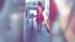 Ass Reveal At Gas Station - Public Display