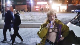 Public Flashing: Pentagram harness in public