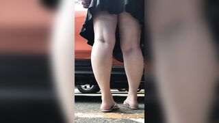 Public Flashing: It's underneath zero and I'm wishing for warmer weather. Here's a throwback to the summer: upskirt voyuer style