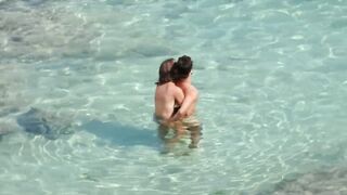 Young Couple Gets Caught Fucking on the Beach - Part 1; Handjob under Water unknown - Public Sex