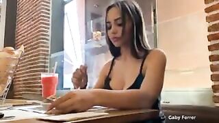 My friend controls me in public! watch me struggle to not get caught - Public Sex