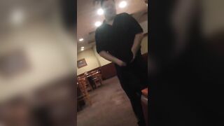 Instead of giving the waiter a tip, let him give you his tip - Public Sex