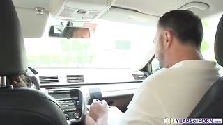 Public Sex: Gal Sara Luvv fucked in public to pass the driving test