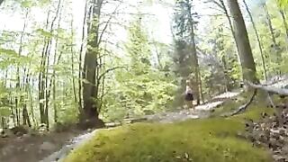 Risky fucking adventure in the woods during a walk - Public Sex