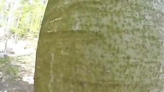 Public Sex: Risky pumping adventure in the woods during a walk