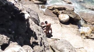 Young Couple Gets Caught Fucking Doggystyle At The Seaside - Public Sex