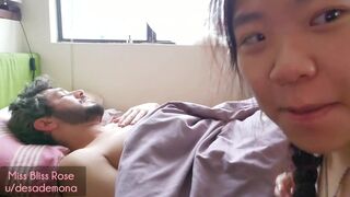 The most effective way of waking him in the morning: mouth on his cock, pussy in his face - Free Use