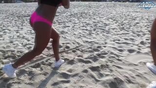 korean workout on the beach