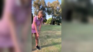 Upskirt while golfing - Gabbie Carter