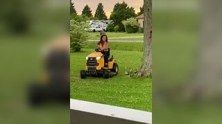 Mowing the lawn - Girls Doing Stuff Naked