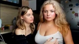Having fun with her monstrous boobs - Girls Groping Girls