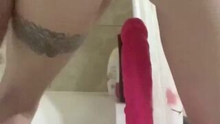Riding my dildo because I don’t have a real dick here - Female Masturbation