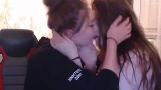 Friends kissing on stream - Girls Kissing