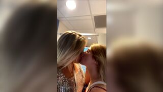 So that’s why girls go to the bathroom together at parties - Girls Kissing