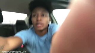 Black Girl Shits In Container In Her Car