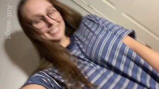 Revealing my pussy, do you like? - Girls with Glasses
