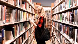 Kendra Sunderland Flashing In A Library