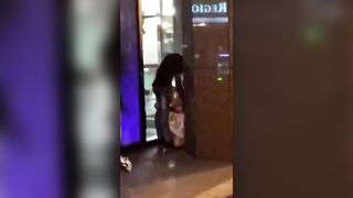 Slut Caught In Public With Huge Dick In Mouth, Then Flashes Her Pussy