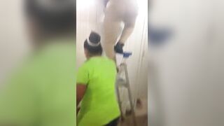 Janitors Try To Break Up Hot Muff Diving Session