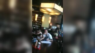 casually playing porn in the restaurant