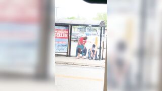 Drunken bus stop quickie while being robbed - Funny