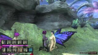 Dickgirl butterfly walking in the fantasy forest - Gaming