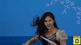 Korean Drummer Girl during Japan vs Sweden Hockey Game - Olympic Games