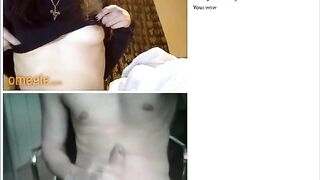 Sex chats from Omegle: Slender alt gal flashing
