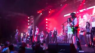 On Stage: Showing her breasts during a Iron Panther Concert