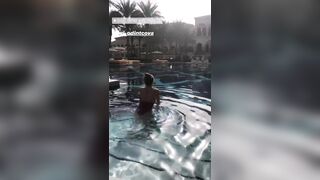 Entering pool