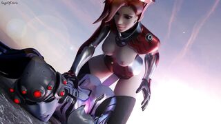 Mercy fucking Widowmaker with a strap-on - Overwatch
