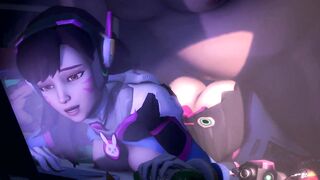 Overwatch: D.Va fucked on the daybed