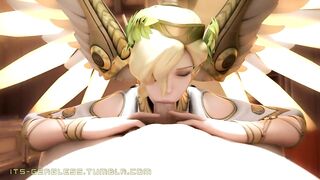 Winged Victory Mercy blowjob - Overwatch
