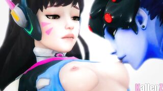 widowmaker playing with D.Va's nipples