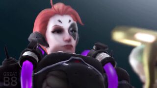 Overwatch: Lenience getting her face fucked by Moira