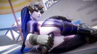 Widowmaker playing with her dildo - Overwatch