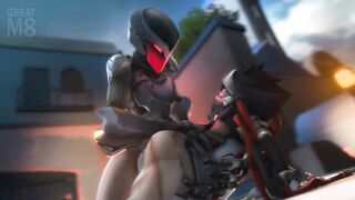 Talon Assassin riding Genji - Overwatch