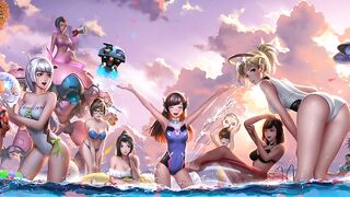 Animated Pool Party Wallpaper