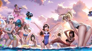 Overwatch: Animated Pool Party Wallpaper