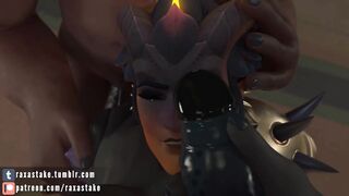 Dragon Symmetra taking a load all over her face - Overwatch