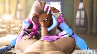 Overwatch: Sombra Taking Unfathomable Cock In Her Throat