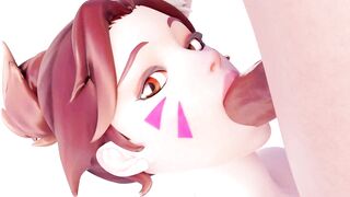 Overwatch: D.Va getting her face fucked