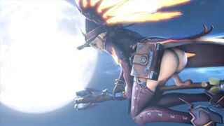 Overwatch: Witch Lenience on her Sextoy broom