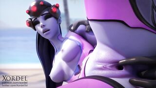 Widowmaker playing with herself - Overwatch