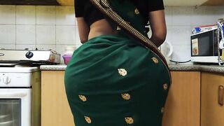 Nifty Butt Indian Gals: Large Indian butt in the kitchen