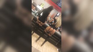Two girls playing in public - PAWG