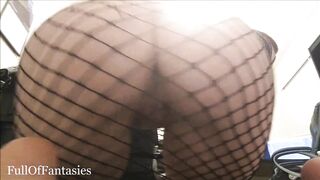 Shakin' and Spankin' in a fishnet bodystocking! - PAWG