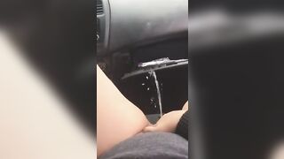 Dirty girl destroys her car with pee